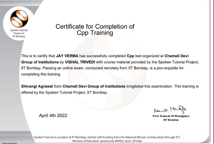 Internship Certificate