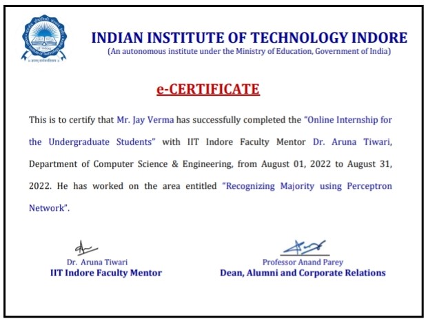 Internship Certificate